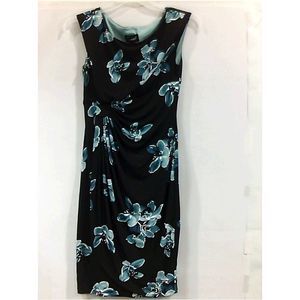 Conneted Apparel Womens MOCK WRAP DRESS Regular Fit, Black/mallard, Size 6